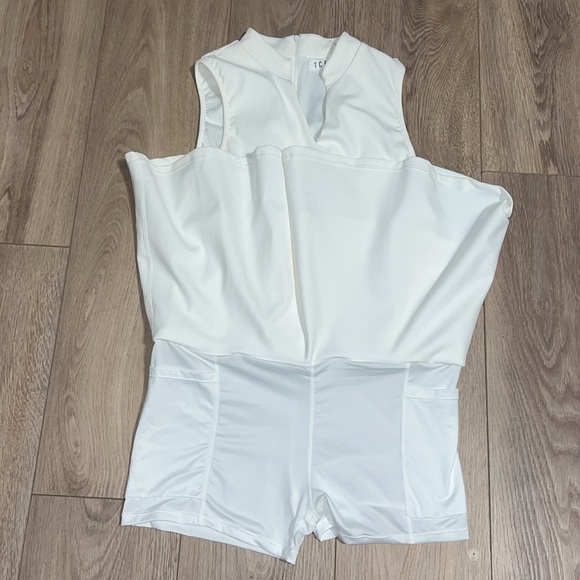 TCEC Size L White Mini Ribbed Athletic Dress - Picture 5 of 6